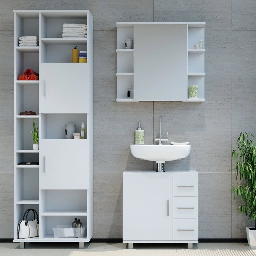 Vicco Set mobili bagno Bianco 3 pezzi, con base 60 cm