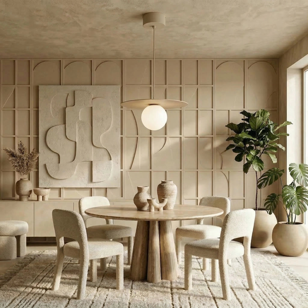 Lampada a sospensione sferica Flat 1xE27 beige Luminex