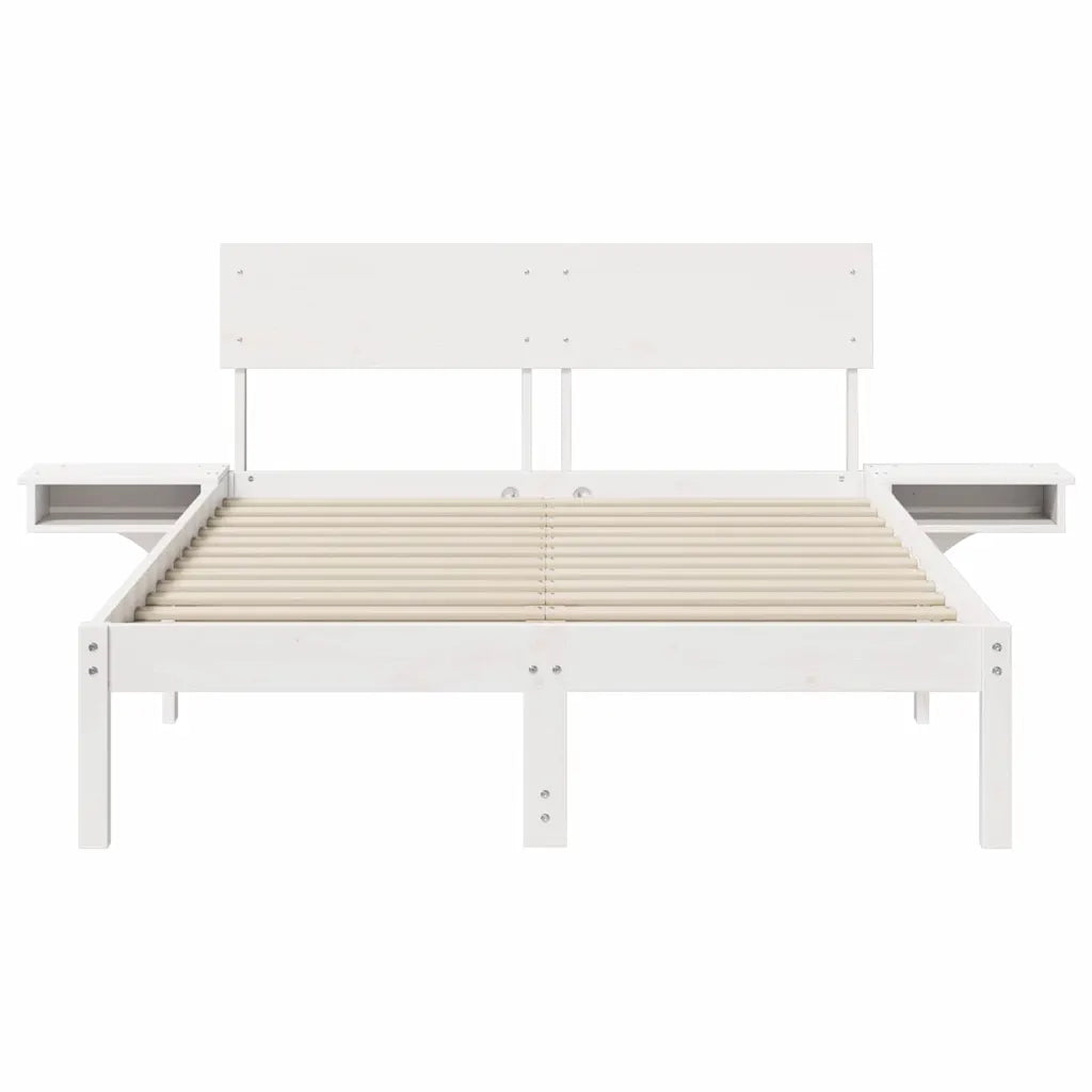 Struttura del letto Bianco 120 x 200 cm Pino massello 873449