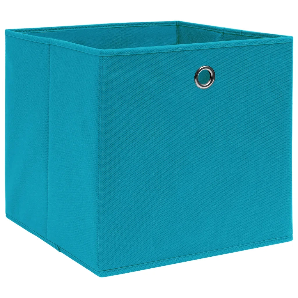 Scatole Portaoggetti 4pz Azzurre 32x32x32 cm Tessuto 288373