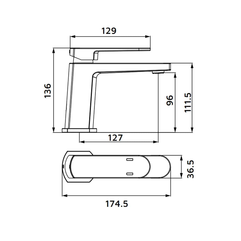 Miscelatore lavabo cromato diametro 25 - serie Venere