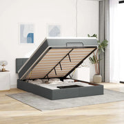 Pouf Letto con Materasso e LED Nero 140x200 cm in Tessuto