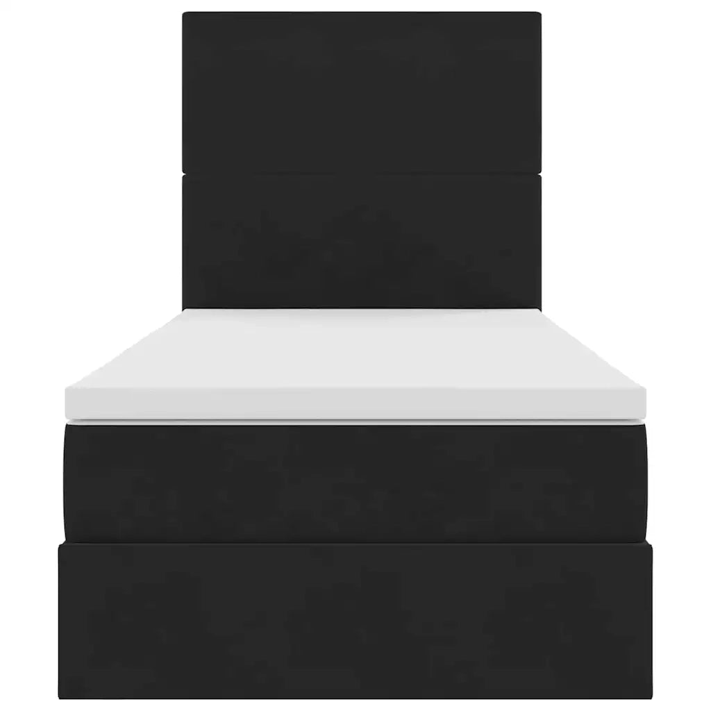 Letto con contenitore e materasso Nero 90 x 190 cm Velluto