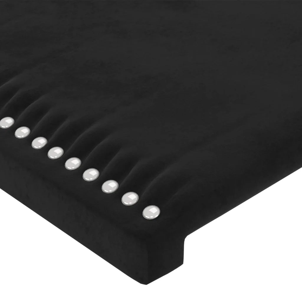 Testiera | Testata ad Orecchio Nera 203x16x118/128 cm in Velluto