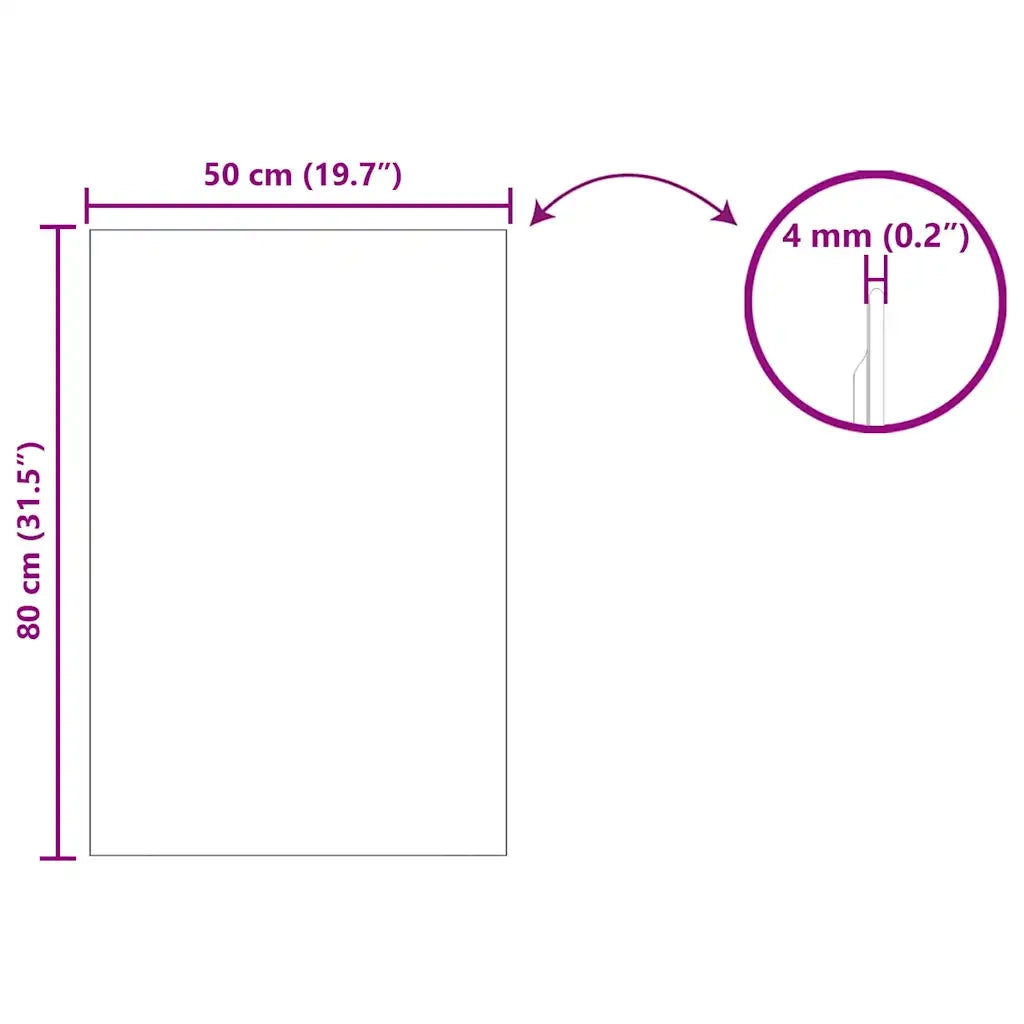 Specchio da parete Rettangolare 50 x 80 cm vetro temperato 42023027