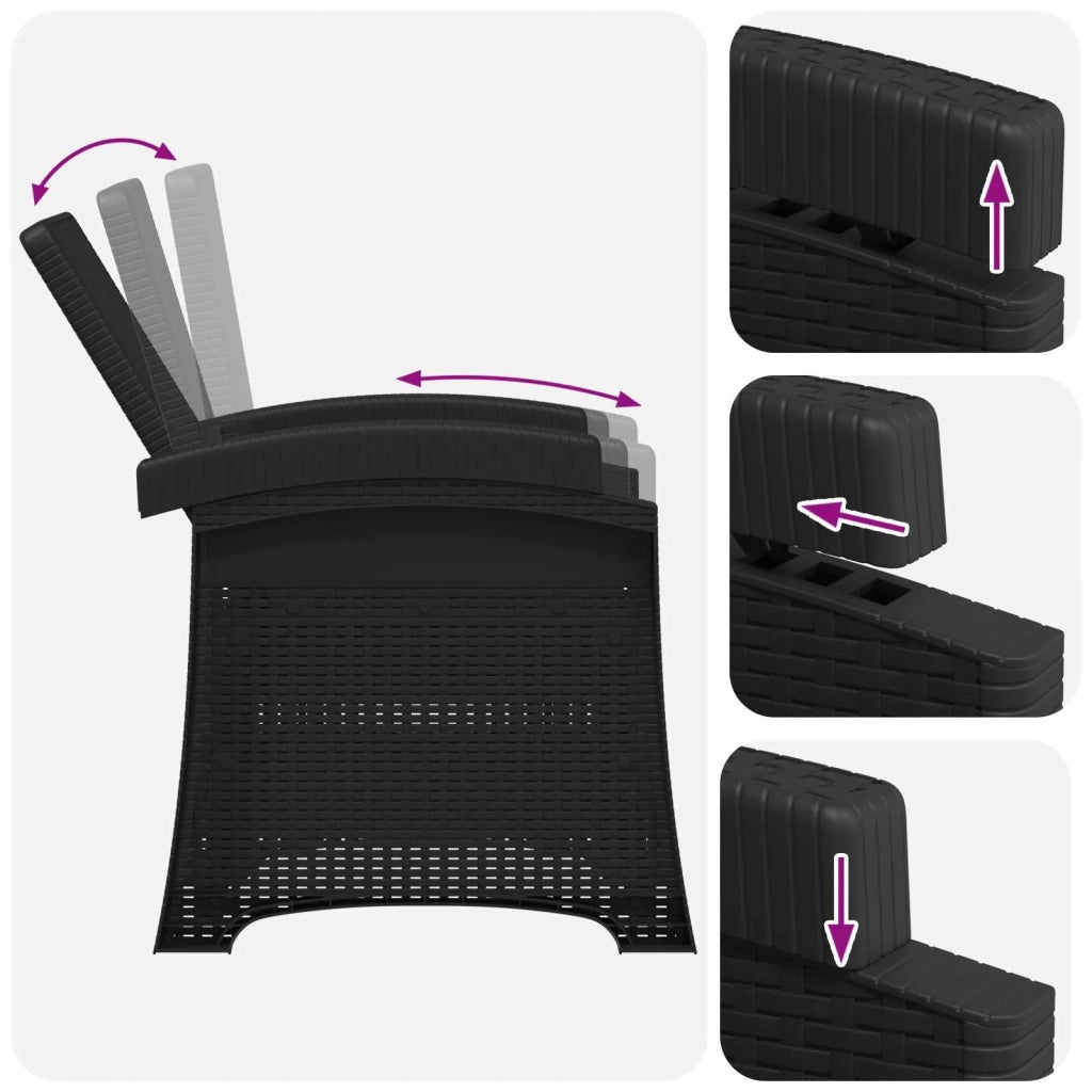 Set da Pranzo per Giardino 5 pz Antracite PP 3430104