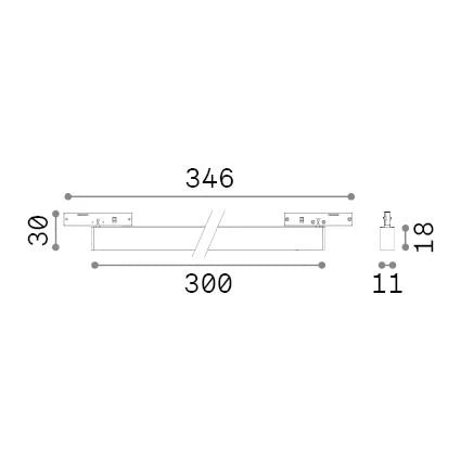 Sistema Lineare Deva 1 Luce Led Nero 8W Ip20