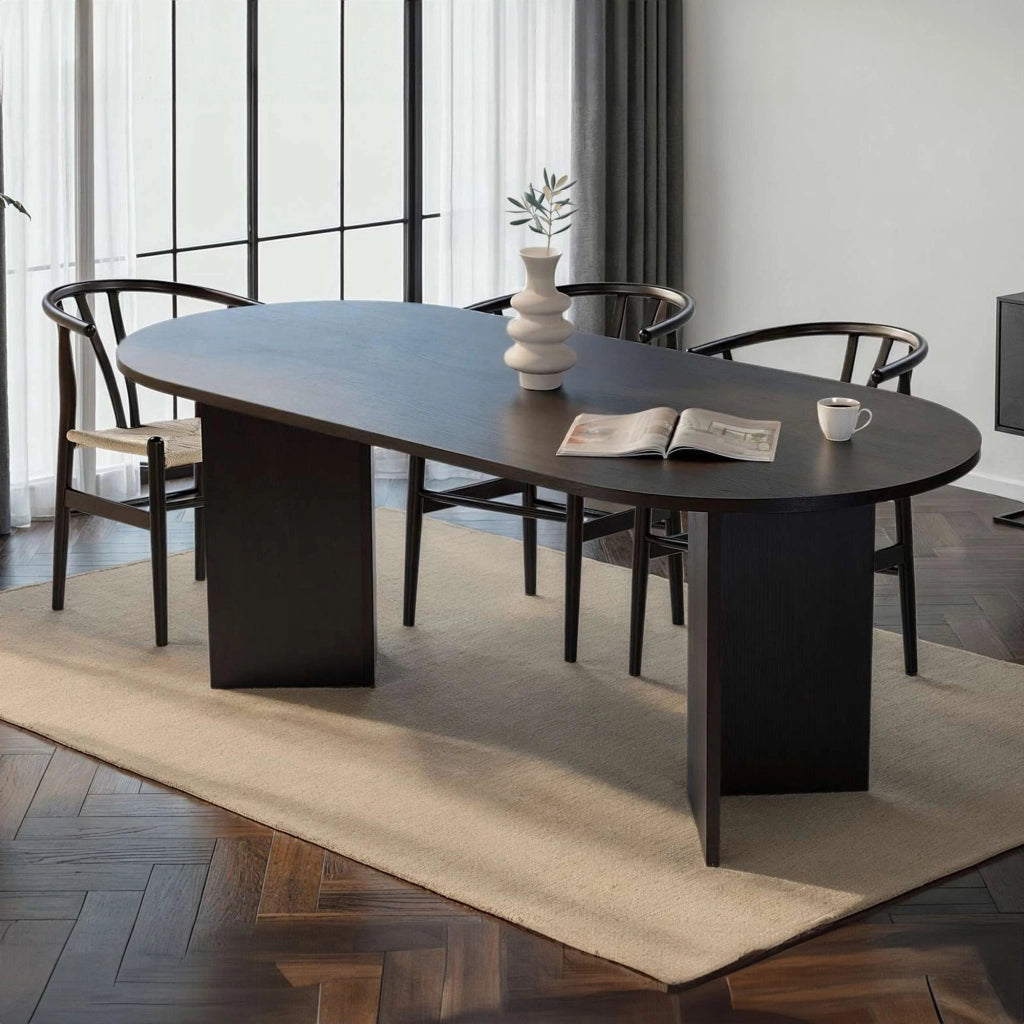 Nofalota, Tavolo Fisso 6 Posti, 200x90x75h cm Nero Frassinato