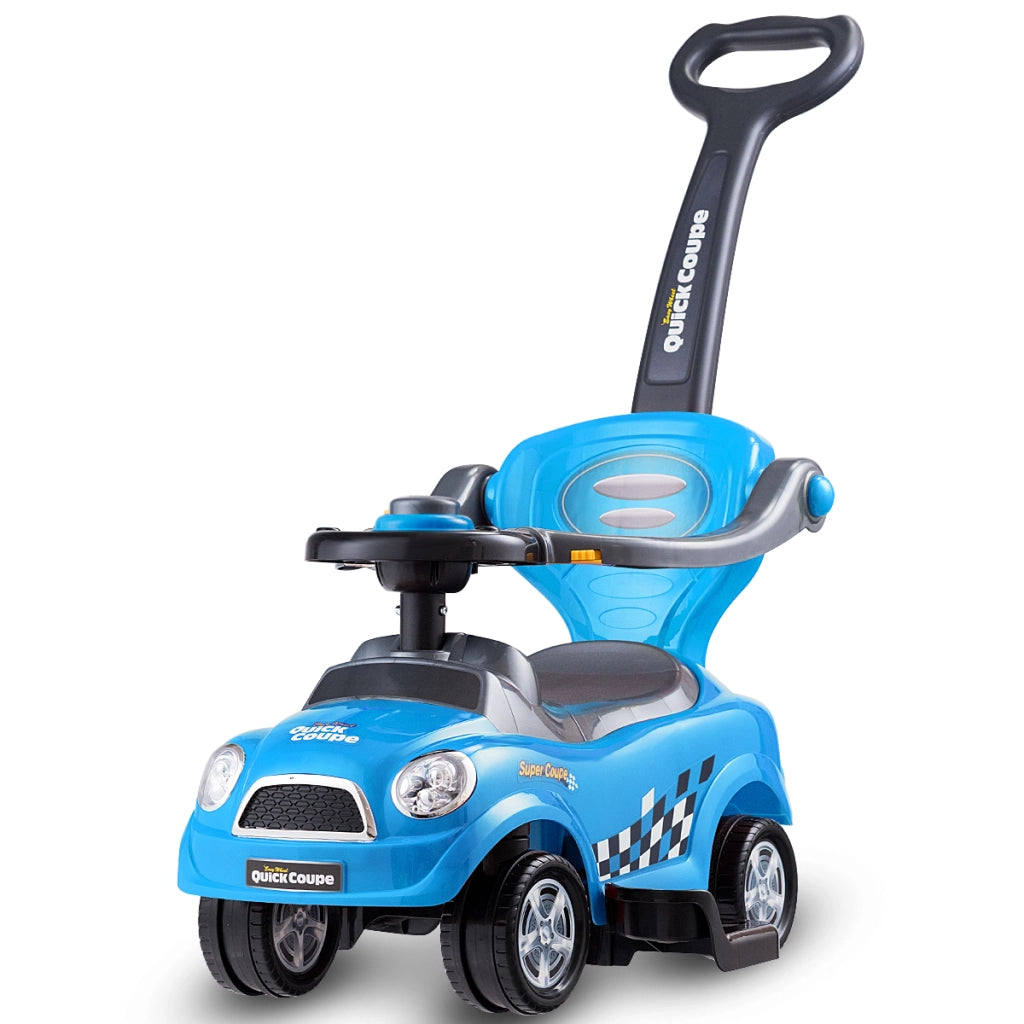 Macchinina giocattolo con guardrail staccabili e maniglia clacson, Auto scorrevole per bambini Blu