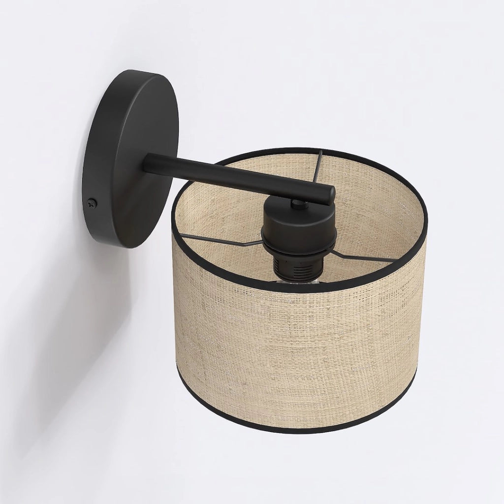 Applique da parete ECO nera cilindrica 1xE27 Emibig