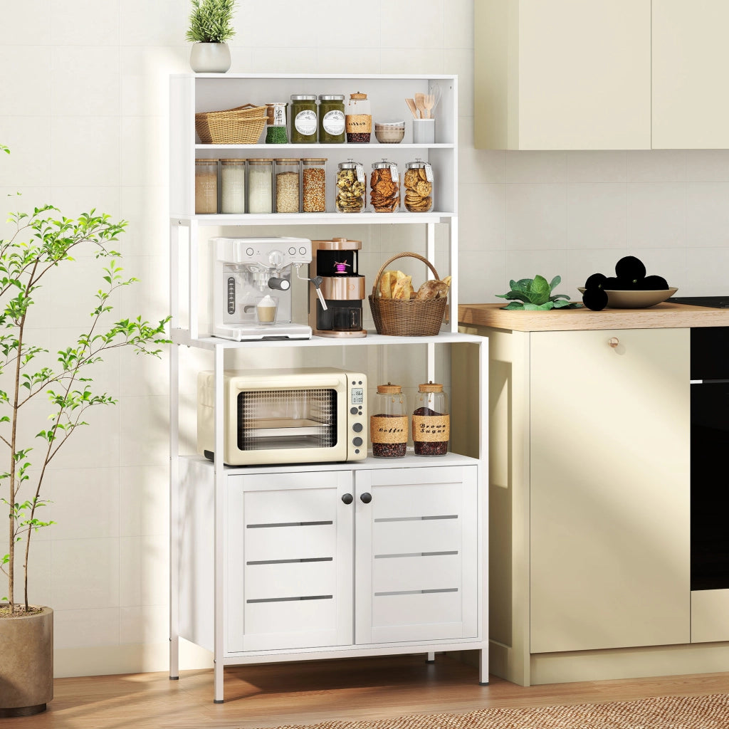 Scaffale da Cucina con Presa e Porte ¨C Minimal ¨C Bianco 80x30x180