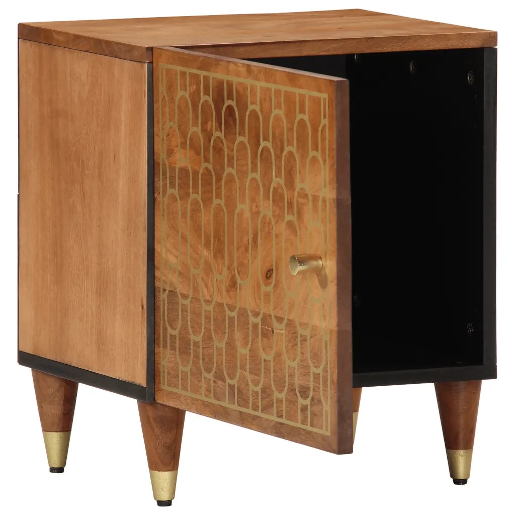 Comodino 40x33x46 cm in Legno Massello di Mango 358280