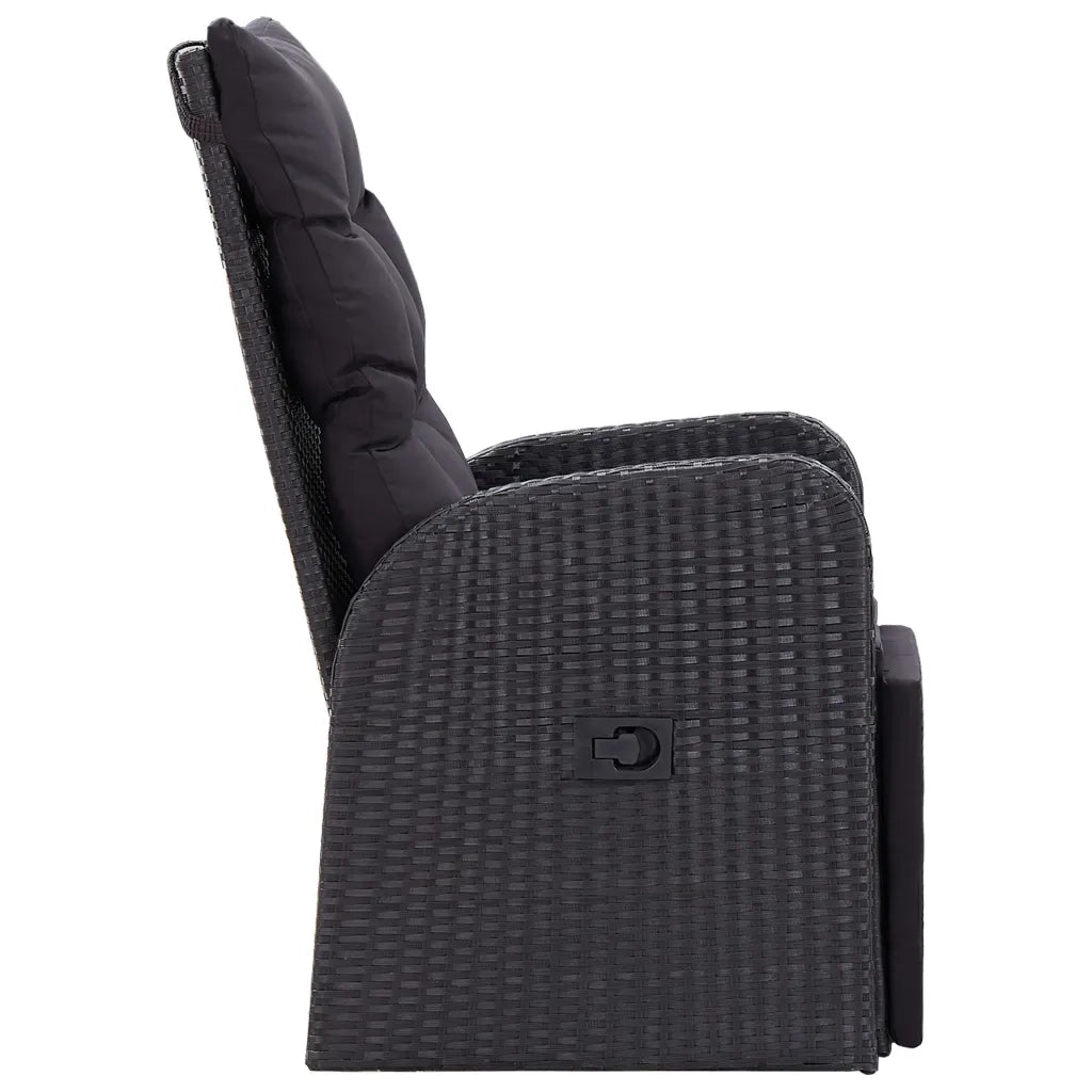 Set da Pranzo da Giardino 9 pz con Cuscini Nero 3099500