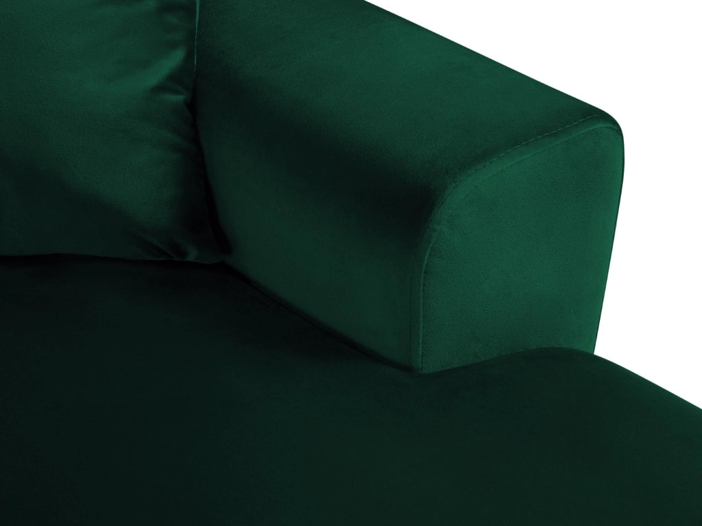 Cosmopolitan Design - Divano panoramico convertibile sinistro con box "Kyoto" 7 posti in velluto verde bottiglia 