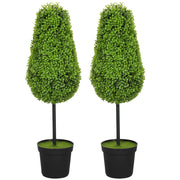 Set 2 Pezzi Pianta Artificiale Buxus in Vaso ¨C Minimal ¨C Verde 90cm