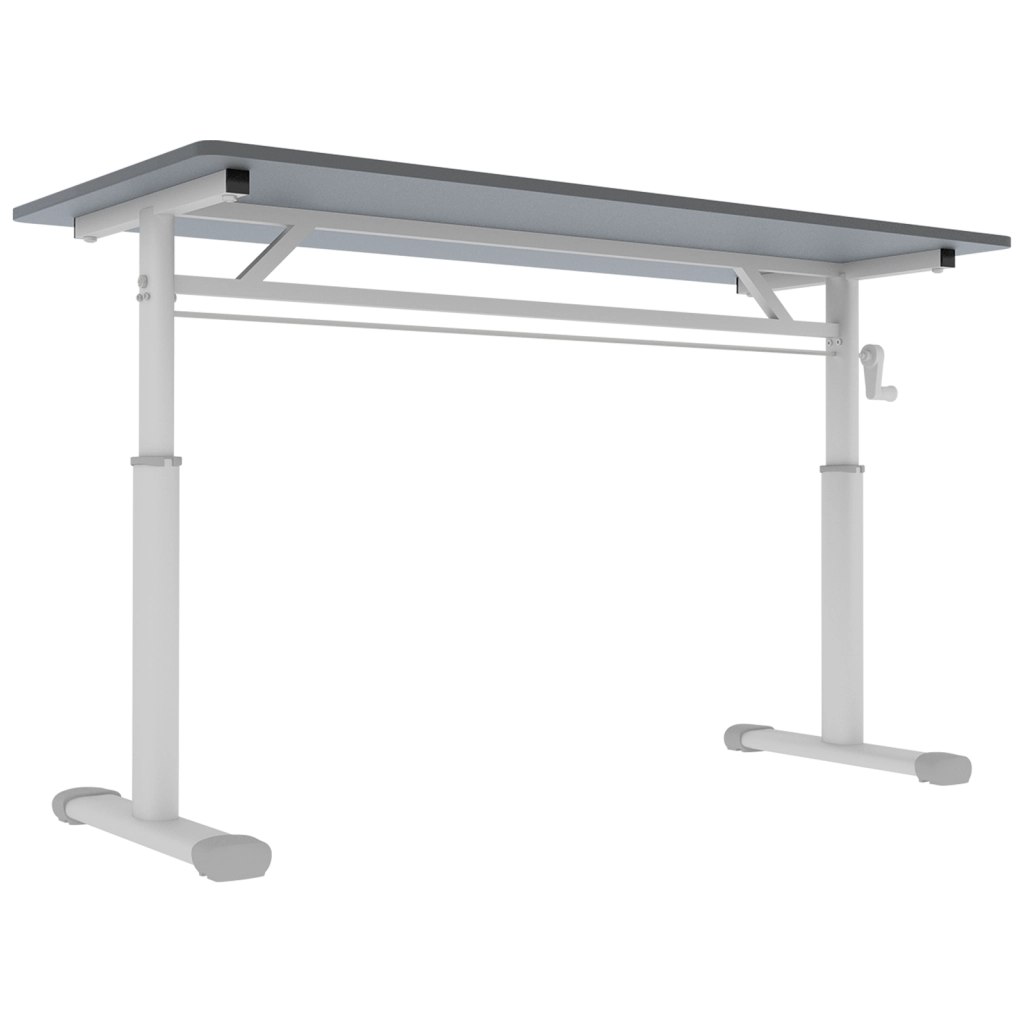 Scrivania regolabile in altezza per casa e ufficio, design compatto, colore grigio