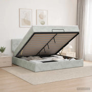 Letto ottomano con materasso Grigio Chiaro 180 x 200 cm Velluto 3456573