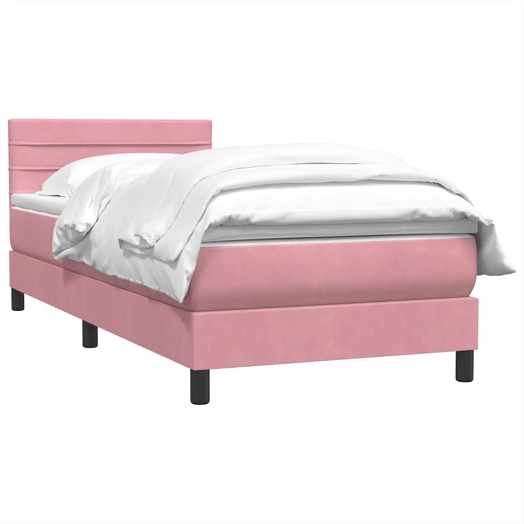 Giroletto a Molle con Materasso Rosa 80x220 cm Velluto 3316334