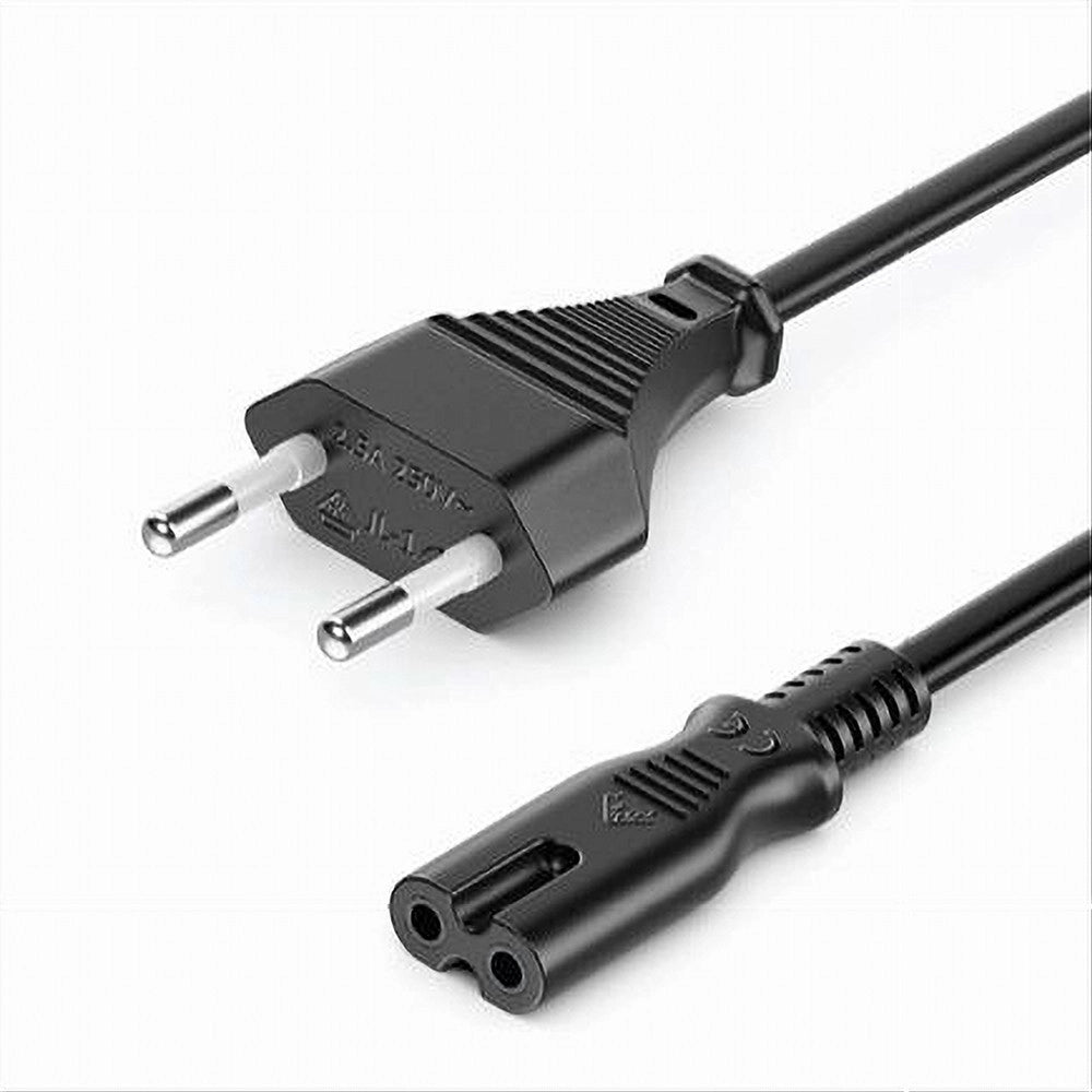 Trade Shop - Cavo Alimentazione Spina 2.5a Presa Tipo Bipolare C8 Eu Plug 1.5mt 250v F-al03-a -
