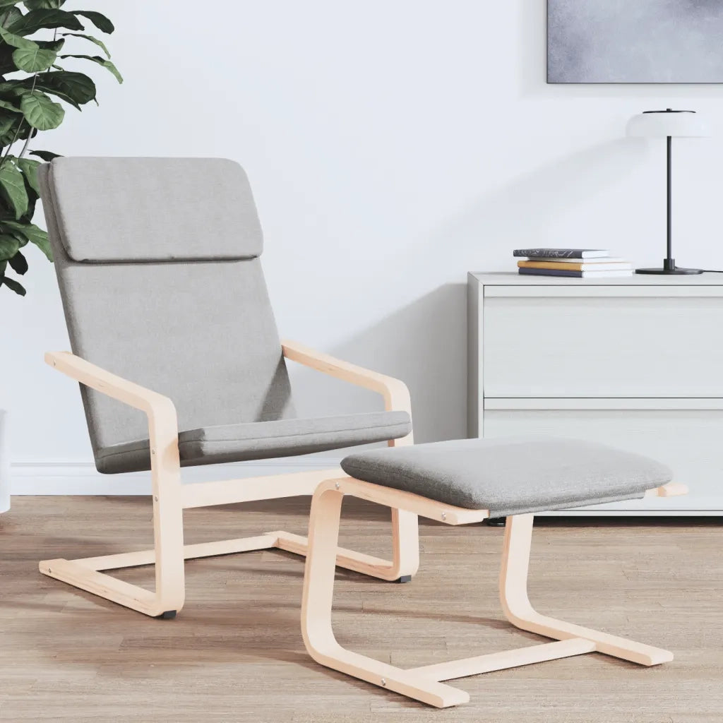 Poltrona | Sedia Relax Grigio Chiaro in Tessuto