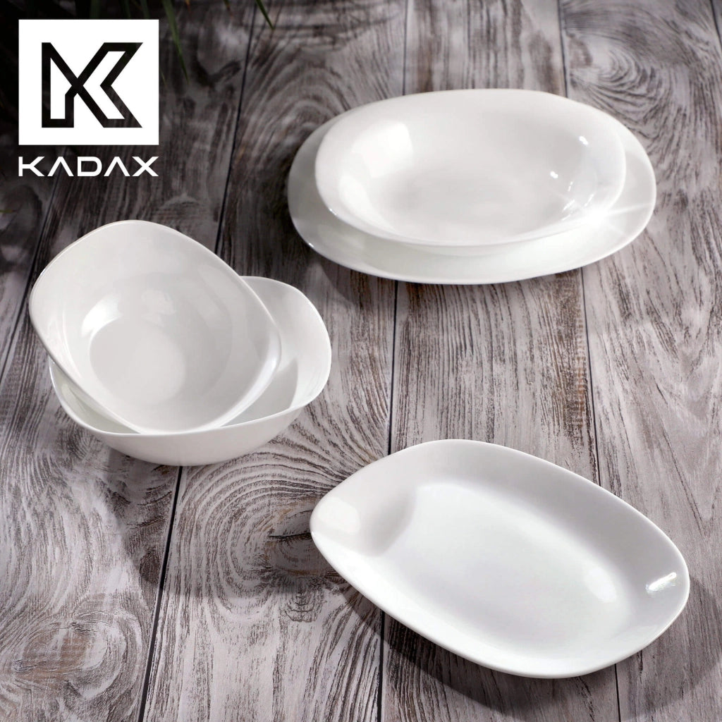Set di stoviglie KADAX da 12 piatti, colore bianco