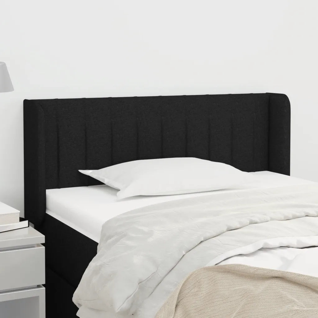 Testiera ad Orecchio-Testata con Orecchie Nera 93x16x78/88 cm in Tessuto 577703