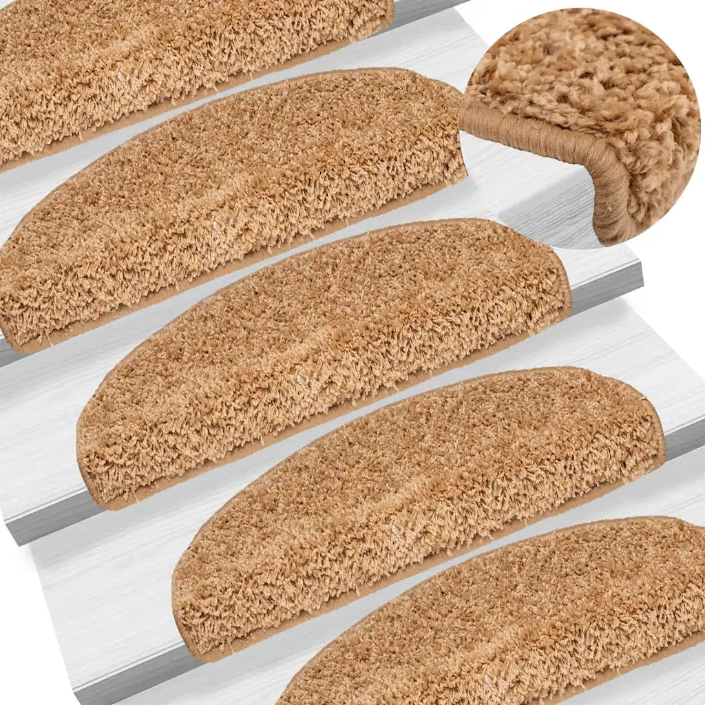 Tappetini per scale 20 pz 65x21x4 cm Beige Semicircolari Grandi 3365847