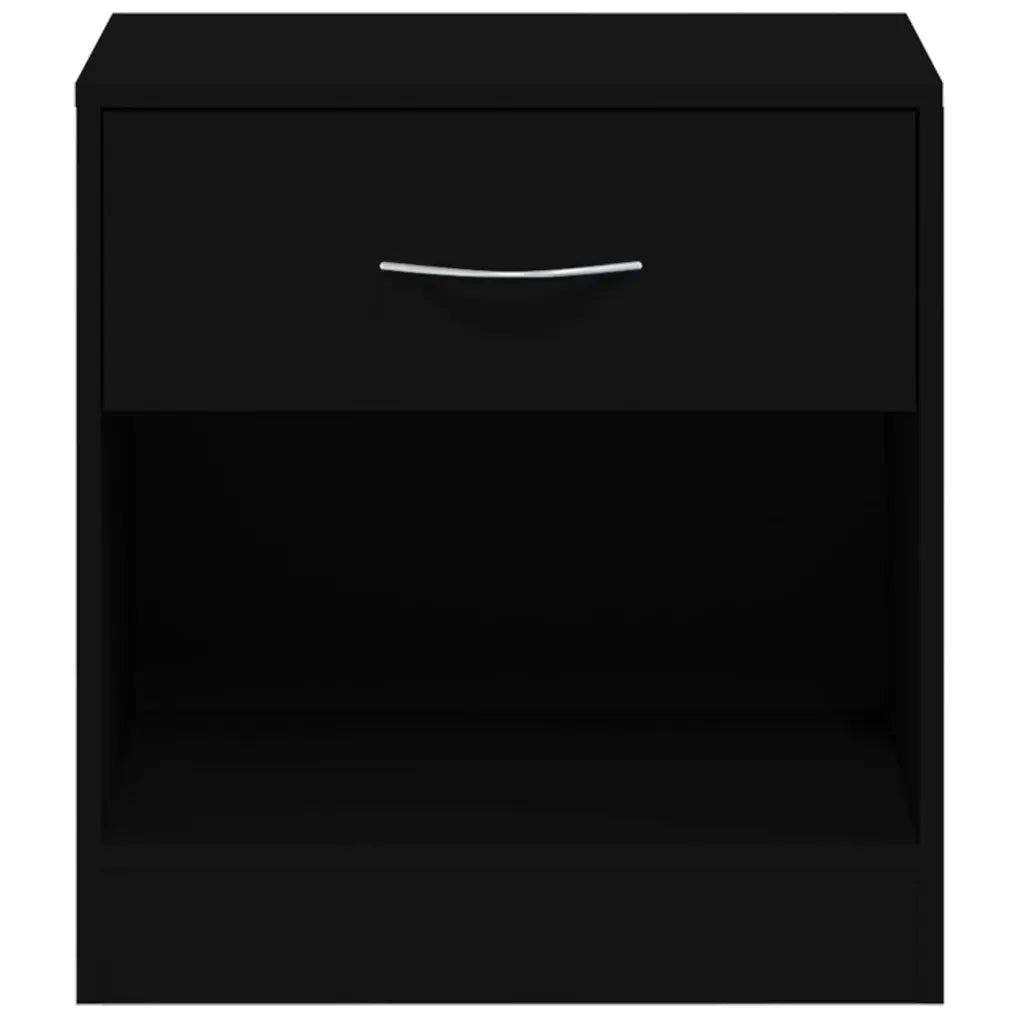 Comodini 2 pz con Cassetto Neri 342583