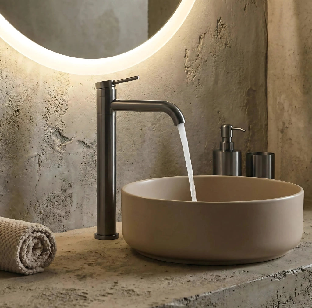Rubinetto Da Bagno Rea Lungis Gun Grey Super High