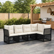 Set Divano da Giardino 5 pz Nero polyrattan 3434215