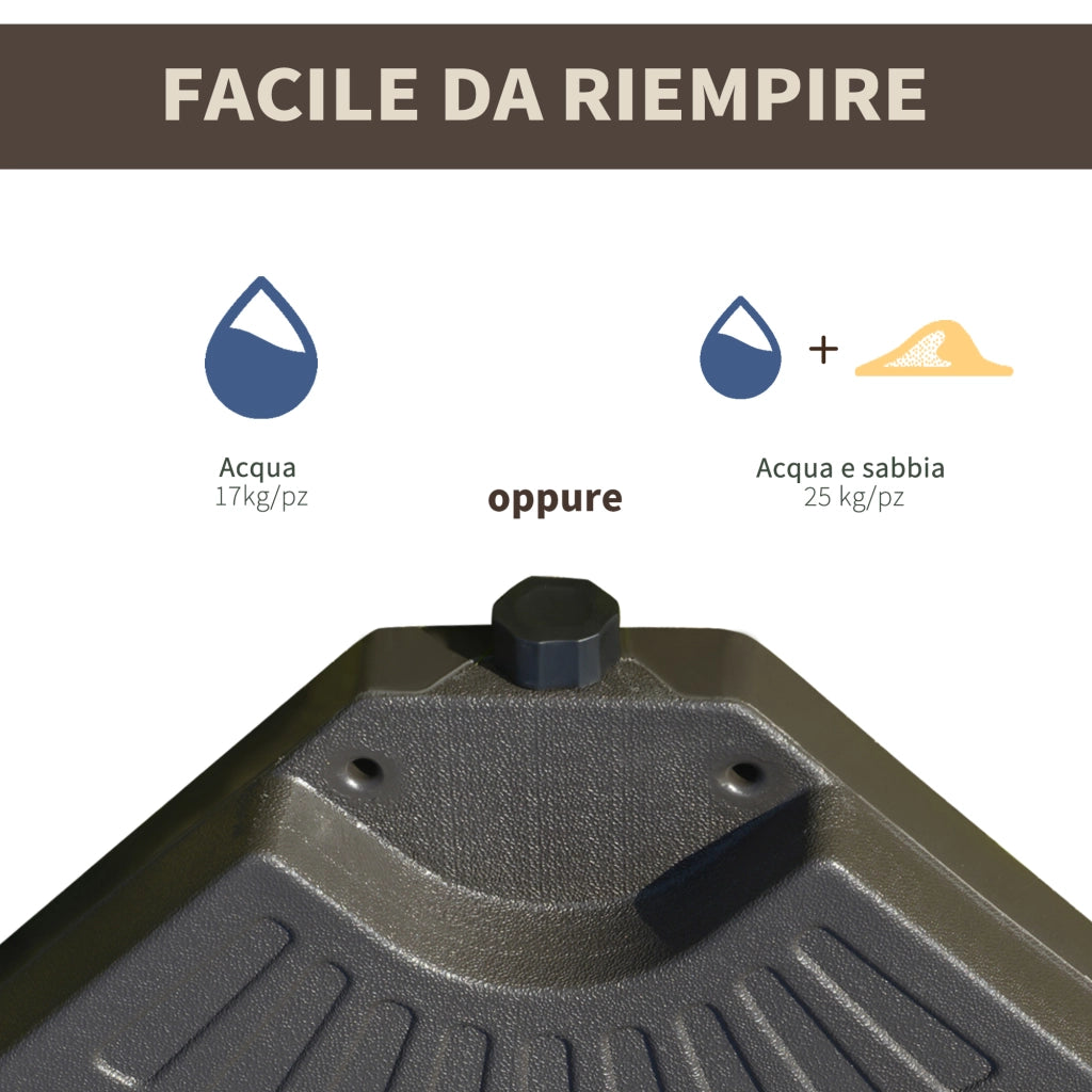 Base per Ombrellone da Giardino ¨C zephmum ¨C 100x100x10.5cm Caff¨¨