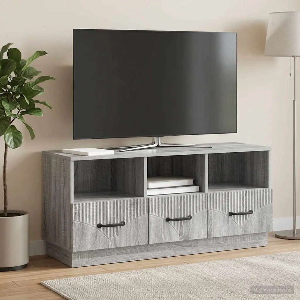 Mobile TV Grigio Sonoma 102 x 34,5 x 47 cm Legno ingegnerizzato 895371