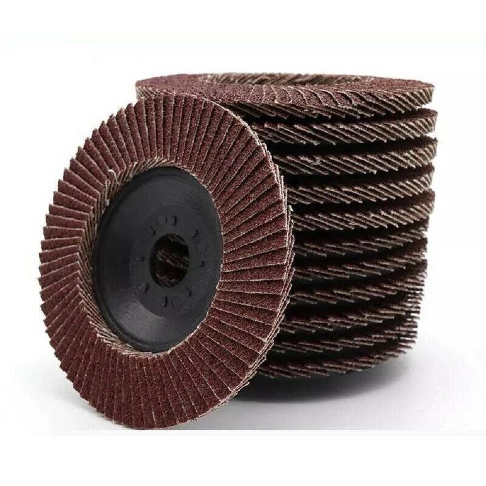 Trade Shop - Kit 10 Pz Disco Abrasivo Lamellare Per Smerigliatrice 115 Mm Grana 120 -