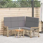 Set di Divani Recliner da Giardino Beige e Grigio Chiaro 42026825