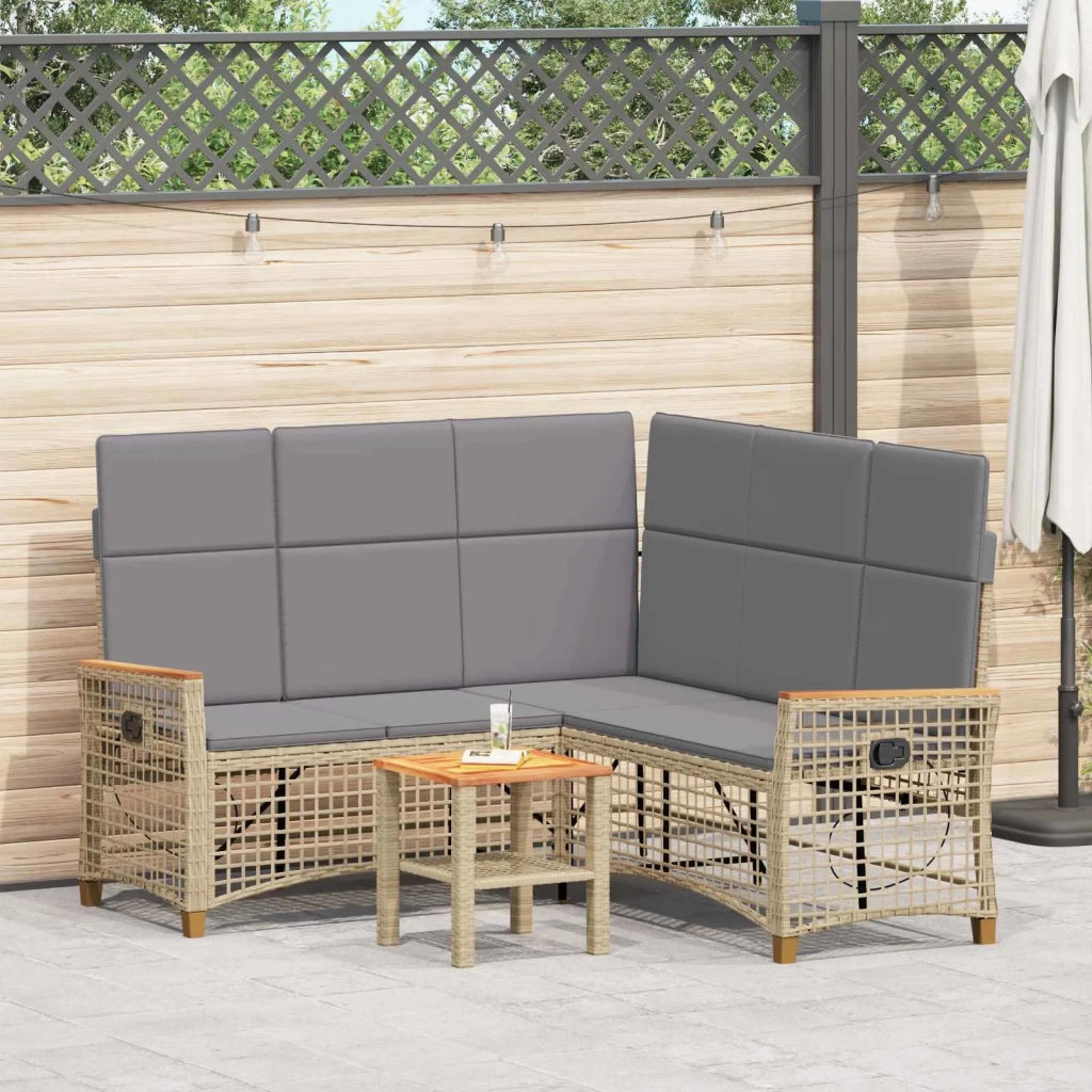 Set di Divani Recliner da Giardino Beige e Grigio Chiaro 42026825