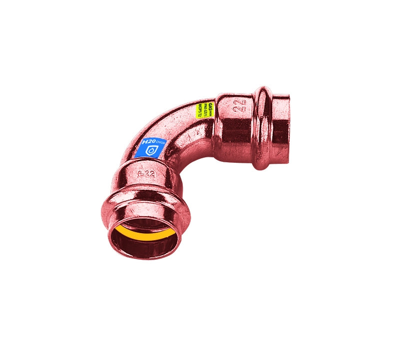 CURVA IN RAME A PRESSARE  90  ° FF ACQUA/GAS- Diam. 42- FRABO- pezzi 1
