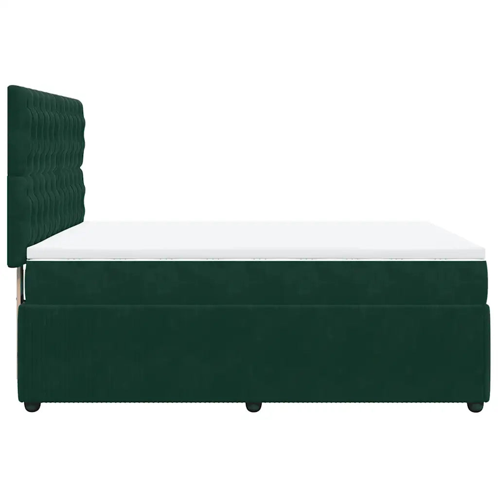 Giroletto a Molle con Materasso Verde Scuro 160x200 cm Velluto 3294691
