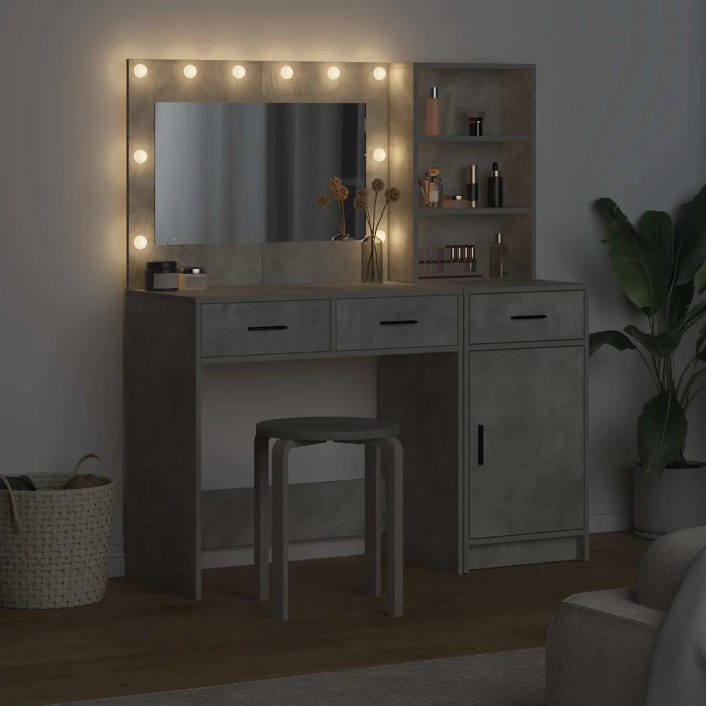 Tavolo da Trucco con cassetto 2 pcs Grigio Legno multistrato 3334266