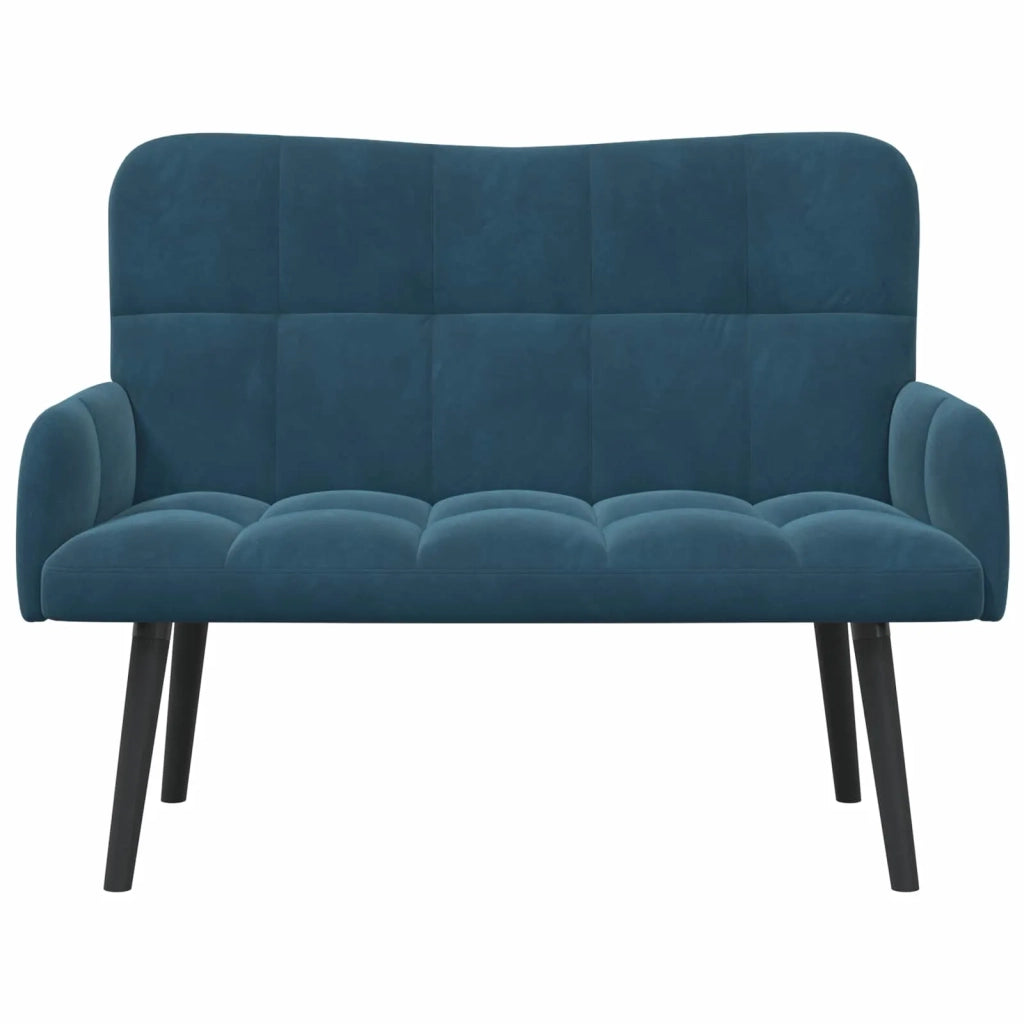 Sofa a Due Posti Blu 115 x 61 x 87 cm Velluto 42028948