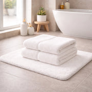 Sanenere, set di Asciugamani 100% Cotone set da 2, Bianco