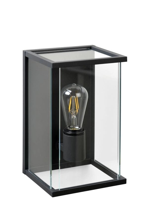 Applique esterna Lucide Claire LED E27 IP54 nera vetro