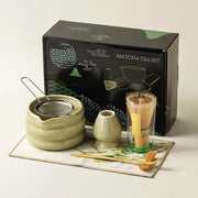 Accessori per la cerimonia del tè matcha - Set completo - 5 pezzi - Verde - Legno