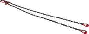 Catenaria adattabile per pesi pesanti - 4,75 Ton - Lunghezza di lavoro 240 cm - 2 ganci - Catena in acciaio G80 - 8mm - Catena di trazione