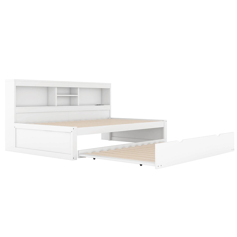 Divano letto daybed - Xylo - 90x200 cm LED USB contenitore bianco