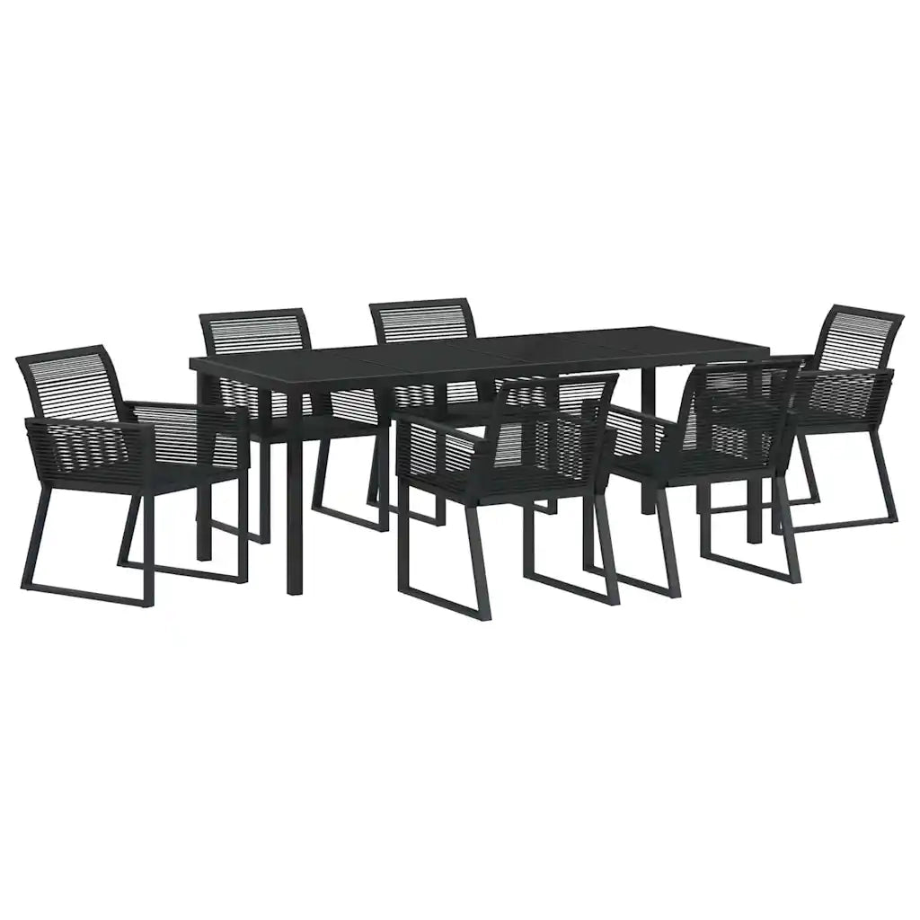 Set da Pranzo per Giardino 7 pcs Nero 3379315