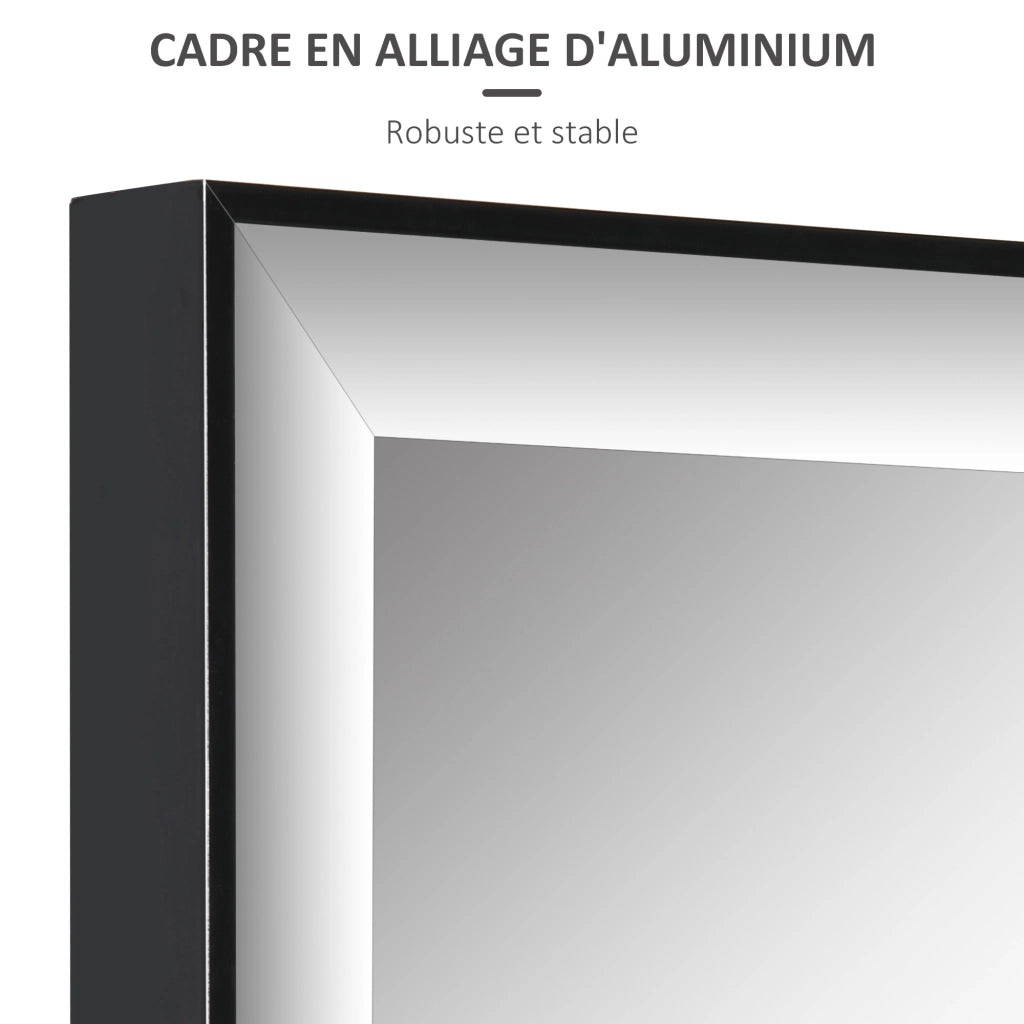 Specchio Muro ¨C zephmum ¨C Nero Alluminio 120x35 cm