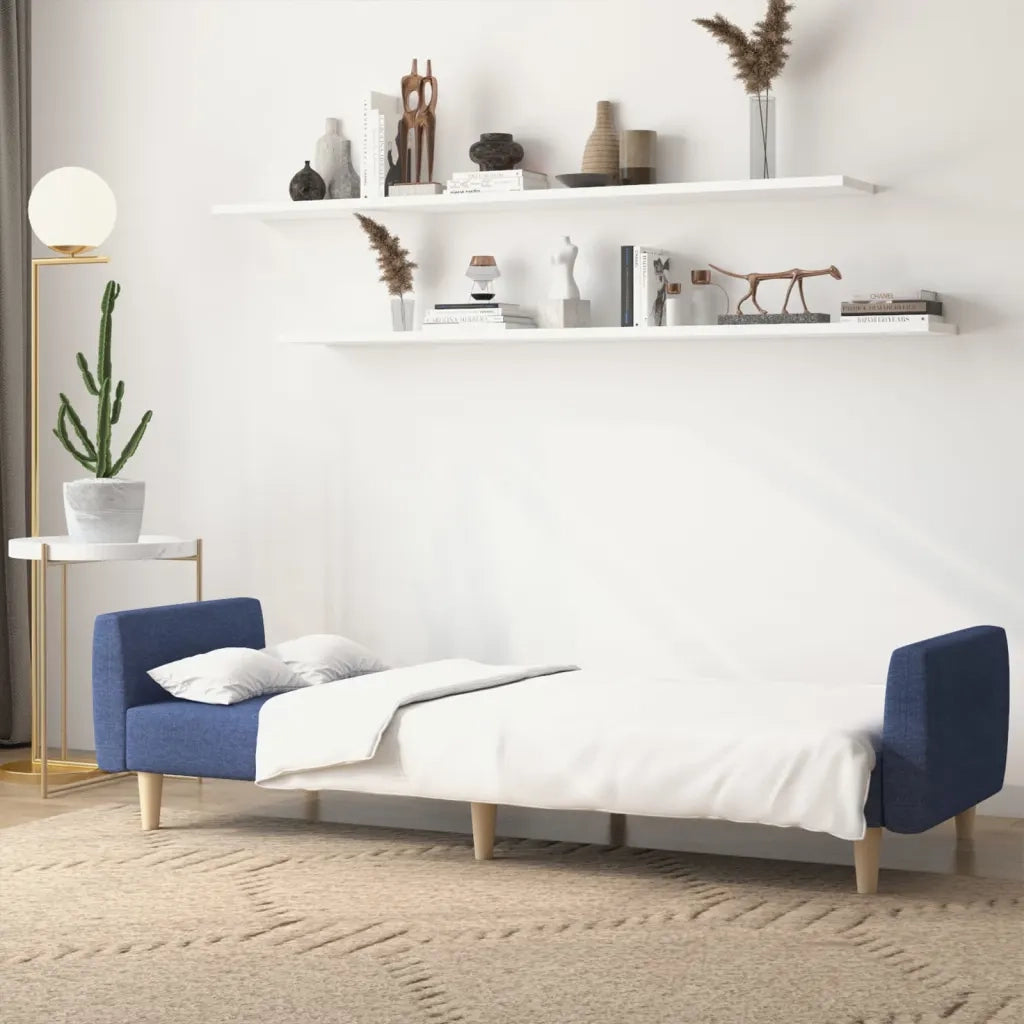 Divano Letto a 2 Posti-Sofa Letto 2 Posti-Daybed Blu in Tessuto 948188