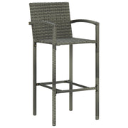 Sgabelli da Bar 4 pz in Polyrattan Grigio 362585