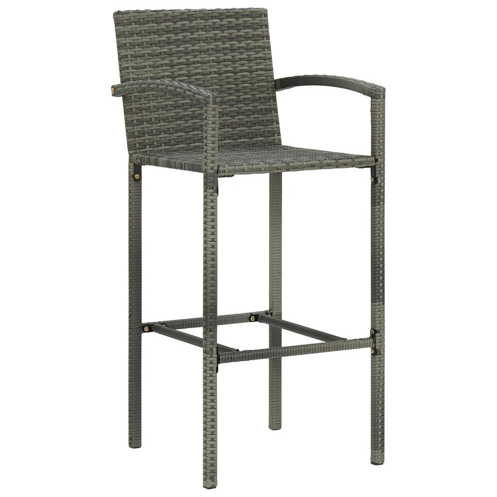 Sgabelli da Bar 4 pz in Polyrattan Grigio 362585