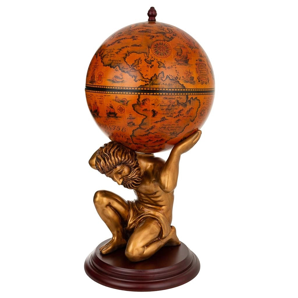 Figura portabottiglie globo rosso 42x42x85h